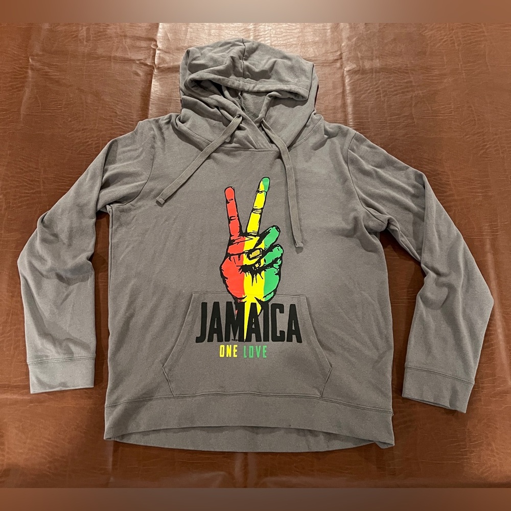 Jamaica One Love Bob Marley Hoodie Sweatshirt - Size Large